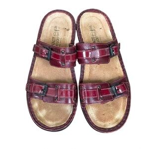 Naot Women's Leather Sandals Deep Red Burgundy 7